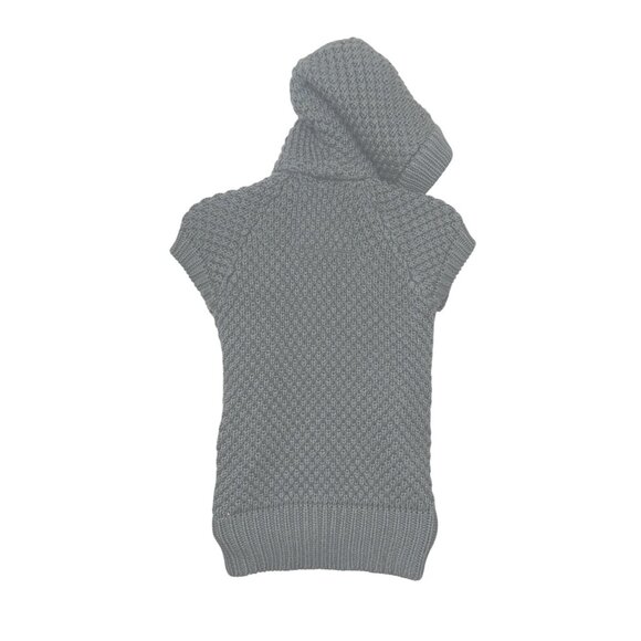 ZARA  Women's Size Small Gray Short Sleeve Cardigan Hooded Sweater Snap Buttons - Picture 2 of 15